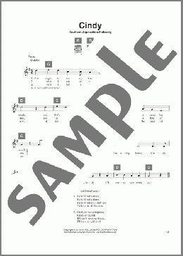 Cindy(Southern Appalachian Folksong) 楽譜 その他 ダウンロード