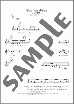 Buenos Aires(Tim Rice/Andrew Lloyd Webber) 楽譜 ウクレレ（弾き語り） ダウンロード