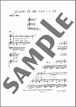 Quand Tu Me Fais La Tete(Henri Salvador) 楽譜 ピアノ & ボーカル ダウンロード