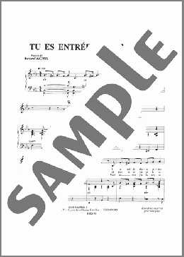 Tu Es Entree Dans Mon Ame(Henri Salvador) 楽譜 ピアノ & ボーカル ダウンロード
