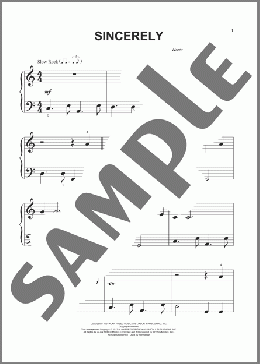 Sincerely(McGuire Sisters/The Moonglows) 楽譜 その他 ダウンロード