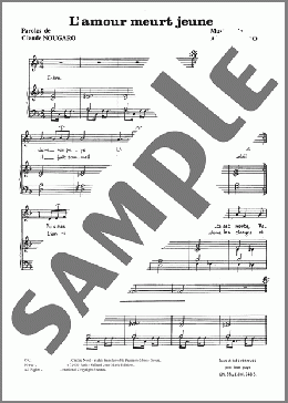 Amour Meurt Jeune(Claude Nougaro) 楽譜 ピアノ & ボーカル ダウンロード