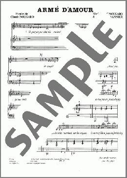 Arme D'amour(Claude Nougaro) 楽譜 ピアノ & ボーカル ダウンロード