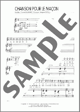Chanson Pour Le Macon(Claude Nougaro) 楽譜 ピアノ & ボーカル ダウンロード