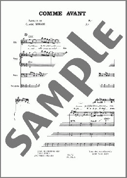 Comme Avant(Claude Nougaro) 楽譜 ピアノ & ボーカル ダウンロード