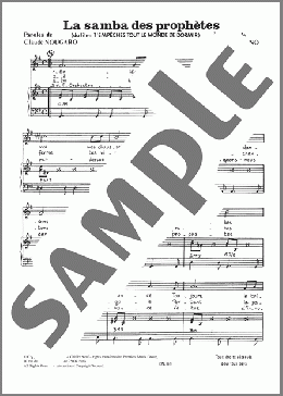 Samba Des Prophetes(Claude Nougaro) 楽譜 ピアノ & ボーカル ダウンロード