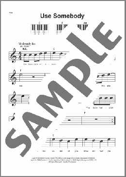 Use Somebody(Kings Of Leon) 楽譜 ピアノ（ソロ） ダウンロード
