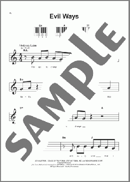 Evil Ways(Santana) 楽譜 ピアノ（ソロ） ダウンロード