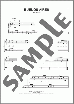 Buenos Aires(Tim Rice/Andrew Lloyd Webber) 楽譜 ピアノ（ソロ） ダウンロード