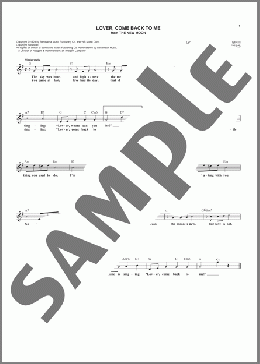 Lover, Come Back To Me(Sigmund Romberg/Oscar Hammerstein II) 楽譜 その他 ダウンロード