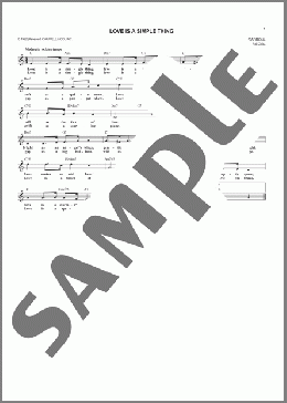 Love Is A Simple Thing(June Carroll/Arthur Siegel) 楽譜 その他 ダウンロード