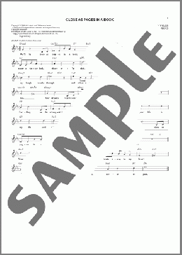 Close As Pages In A Book(Dorothy Fields/Sigmund Romberg) 楽譜 その他 ダウンロード