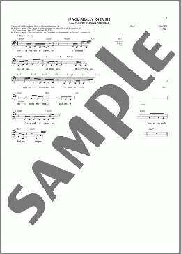 If You Really Knew Me(Marvin Hamlisch/Carole Bayer Sager) 楽譜 その他 ダウンロード