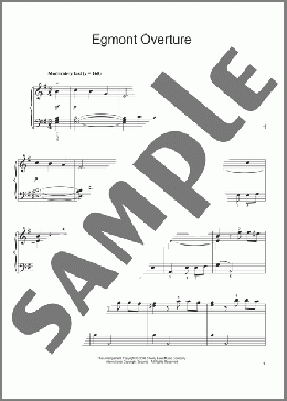 Overture To Egmont(Ludwig Van Beethoven) 楽譜 ピアノ（ソロ） ダウンロード