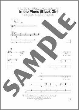 In The Pines (Black Girl)(Huddie Ledbetter) 楽譜 ギター（ソロ） ダウンロード