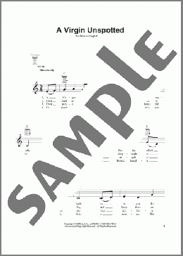 A Virgin Unspotted(Traditional English Carol) 楽譜 ウクレレ（弾き語り） ダウンロード