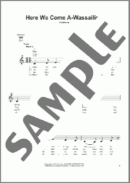 Here We Come A-Wassailing(Traditional) 楽譜 ウクレレ（弾き語り） ダウンロード