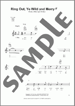 Ring Out, Ye Wild And Merry Bells(C. Maitland) 楽譜 ウクレレ（弾き語り） ダウンロード