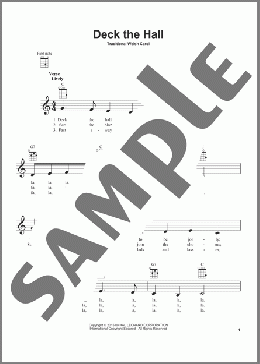 Deck The Hall(Traditional Welsh Carol) 楽譜 ウクレレ（弾き語り） ダウンロード