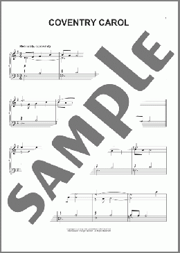 Coventry Carol(Robert Croo/Traditional English Melody) 楽譜 ピアノ（ソロ） ダウンロード