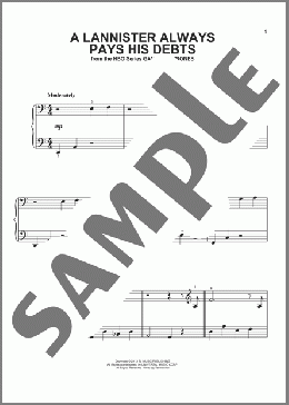 A Lannister Always Pays His Debts (from Game of Thrones)(Ramin Djawadi) 楽譜 ピアノ（ソロ） ダウンロード