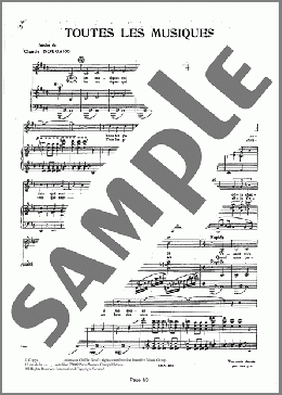 Toutes Les Musiques(Claude Nougaro) 楽譜 ピアノ & ボーカル ダウンロード