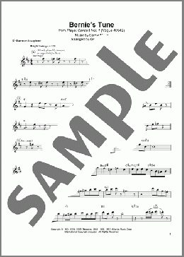 Bernie's Tune(Mike Stoller/Gerry Mulligan) 楽譜 バリトンサックス（ソロ） ダウンロード