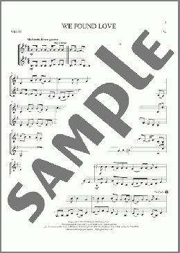 We Found Love(Rihanna featuring Calvin Harris) 楽譜 その他 ダウンロード
