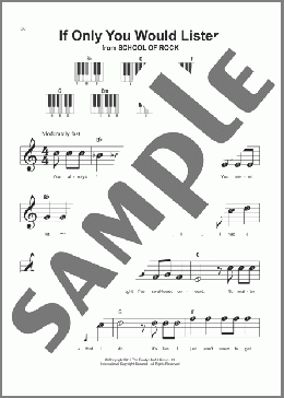 If Only You Would Listen (from School of Rock: The Musical)(Glenn Slater/Andrew Lloyd Webber) 楽譜 ピアノ（ソロ） ダウンロード