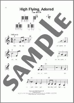 High Flying, Adored(Tim Rice/Andrew Lloyd Webber) 楽譜 ピアノ（ソロ） ダウンロード