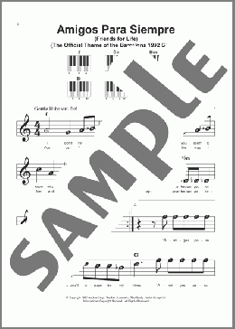 Amigos Para Siempre (Friends For Life)(Don Black/Andrew Lloyd Webber) 楽譜 ピアノ（ソロ） ダウンロード