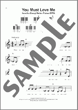You Must Love Me(Madonna) 楽譜 ピアノ（ソロ） ダウンロード