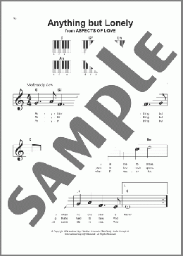 Anything But Lonely (from Aspects Of Love)(Don Black) 楽譜 ピアノ（ソロ） ダウンロード