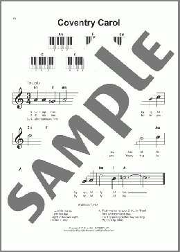 Coventry Carol(Robert Croo/Traditional English Melody) 楽譜 ピアノ（ソロ） ダウンロード