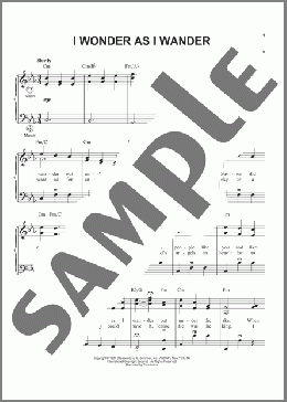 I Wonder As I Wander(John Jacob Niles) 楽譜 その他 ダウンロード