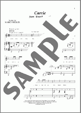 Carrie(Marcy Heisler/Goldrich & Heisler) 楽譜 ピアノ & ボーカル ダウンロード