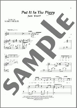Put It In The Piggy(Zina Goldrich/Goldrich & Heisler) 楽譜 ピアノ & ボーカル ダウンロード