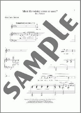 Must The Winter Come So Soon?(Samuel Barber) 楽譜 ピアノ & ボーカル ダウンロード
