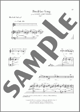 Breakfast Song(John Harbison) 楽譜 ピアノ & ボーカル ダウンロード