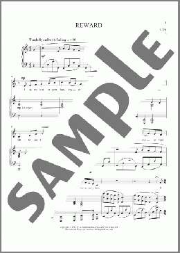 Reward(John Jacob Niles/Richard Walters) 楽譜 ピアノ & ボーカル ダウンロード