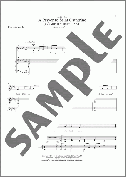 A Prayer To Saint Catherine(Richard Walters/Virgil Thomson) 楽譜 ピアノ & ボーカル ダウンロード