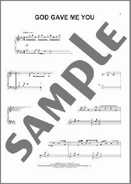 God Gave Me You(Dave Barnes/Blake Shelton) 楽譜 ピアノ（ソロ） ダウンロード