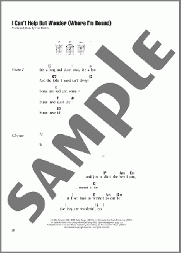 I Can't Help But Wonder (Where I'm Bound)(Tom Paxton) 楽譜 ギター（コード） ダウンロード