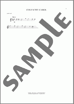 Coventry Carol(Robert Croo/Traditional English Melody) 楽譜 アルトサックス（ソロ） ダウンロード
