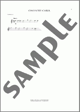 Coventry Carol(Traditional English Melody) 楽譜 テナーサックス（ソロ） ダウンロード