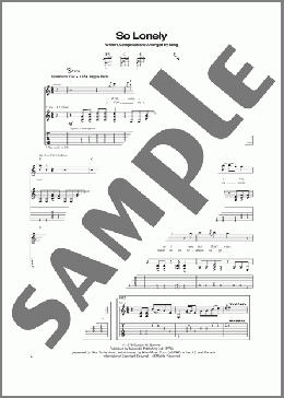 So Lonely(The Police) 楽譜 ギター（ソロ） ダウンロード