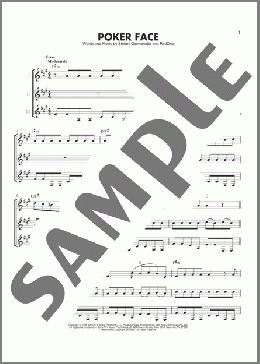 Poker Face(Lady Gaga) 楽譜 ギターアンサンブル ダウンロード