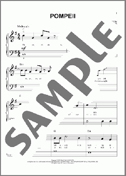 Pompeii(Bastille) 楽譜 ピアノ（ソロ） ダウンロード