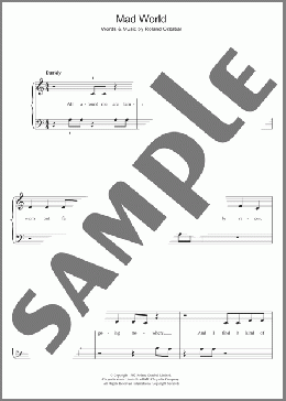 Mad World(Gary Jules) 楽譜 ピアノ（ソロ） ダウンロード