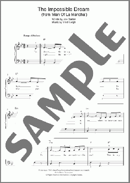 The Impossible Dream (from Man Of La Mancha)(Andy Williams) 楽譜 ピアノ（ソロ） ダウンロード